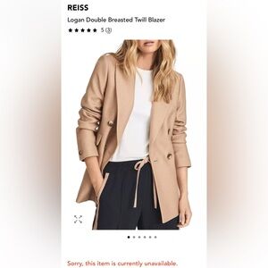 Reiss Camel colored Double-Breasted Blazer! New without tags.